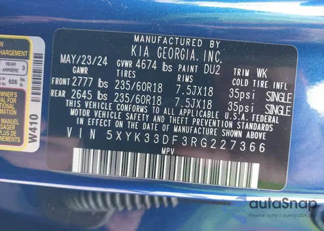2024 Kia Sportage Ex from USA, damaged, VIN 5XYK33DF3RG227366